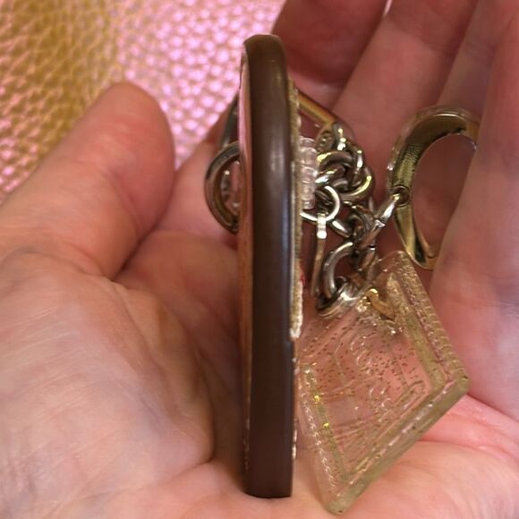 COACH POPPY BAG CHARM GOLDIE GOLDY Y2K HEART SPELLOUT HANGTAG FOB GLITTER GOLD - Picture 14 of 16